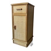 High rattan bedside accent table