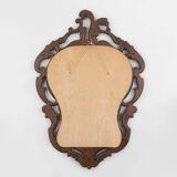 Baroque mirror with hand carved oak ornated frame, France 1950s