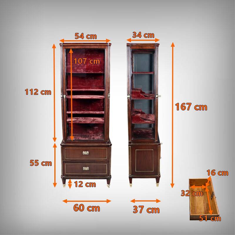 Small Display Cabinet in Mahogany, Louis XVI style – Late 19th Century