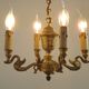 French Empire Style Bronze 4-Light Chandelier with Swan Detail Arms