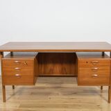 Mid-century freestanding teak desk by Kai Kristiansen for Feldballes Møbelfabrik, 1960s