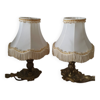 2 lampes de chevet en bronze