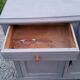 Parisian buffet patina gray 2 doors 2 drawers in solid poplar