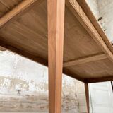 Vintage farm table with spindle legs.