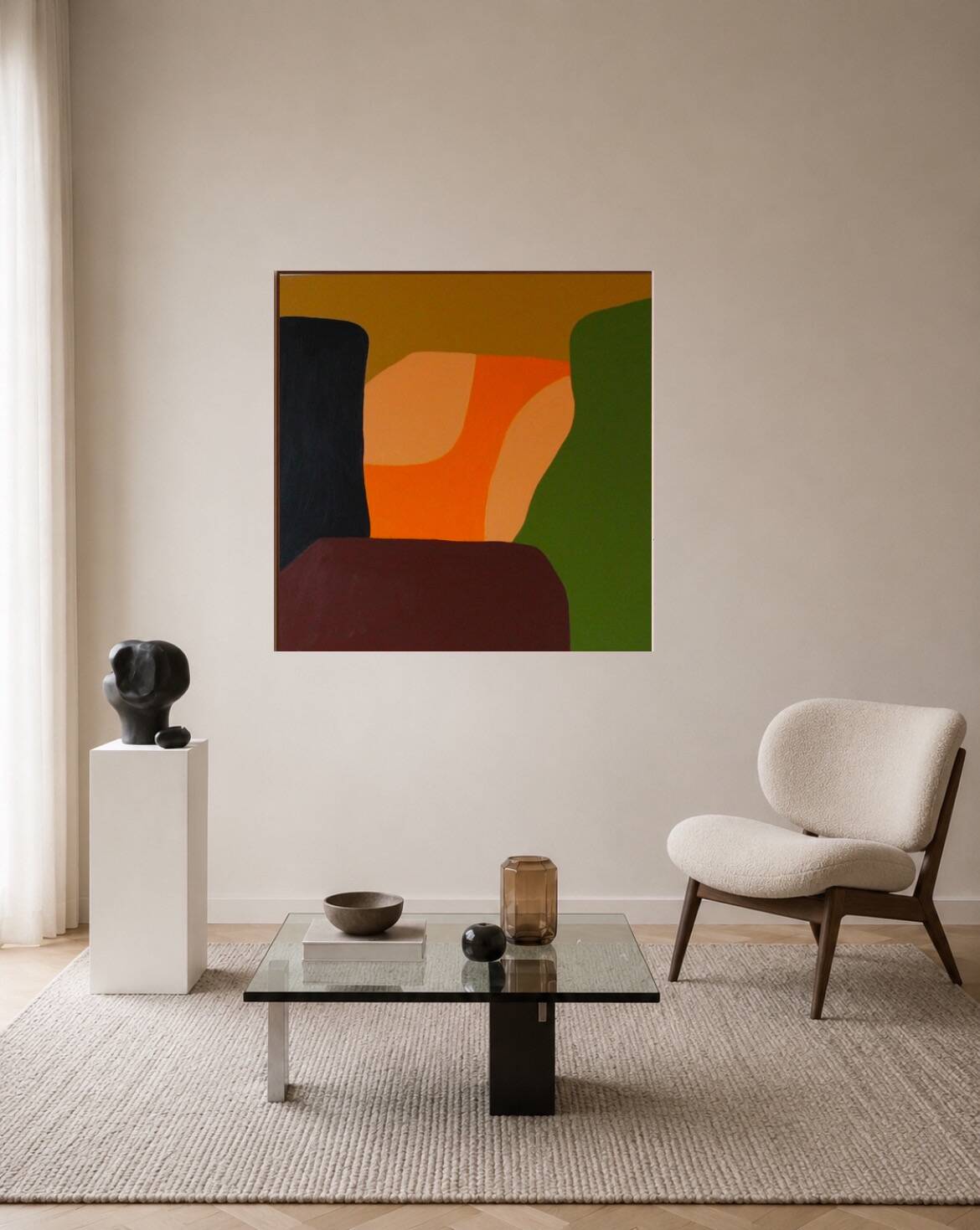 Modern abstract art signed 80x80cm