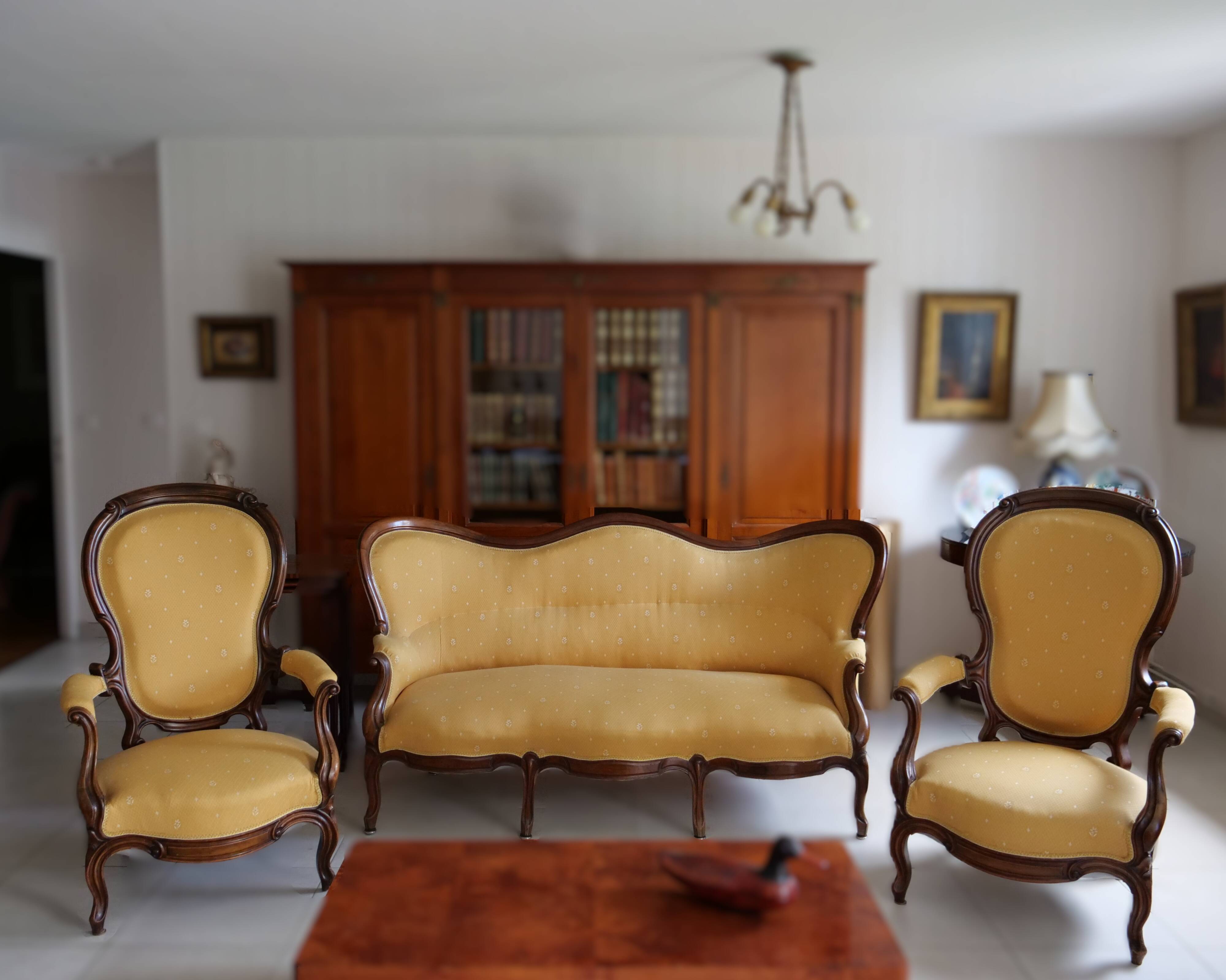 Napoleon III salon set – sofa and 2 armchairs, 19th century