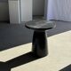 Black solid mango side table (monoxyle) with conical legs