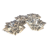 4 molded glass star candle holders