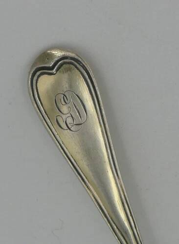 12 teaspoons, coffee, sterling silver Vieillard, vermeil, model Filet droit.