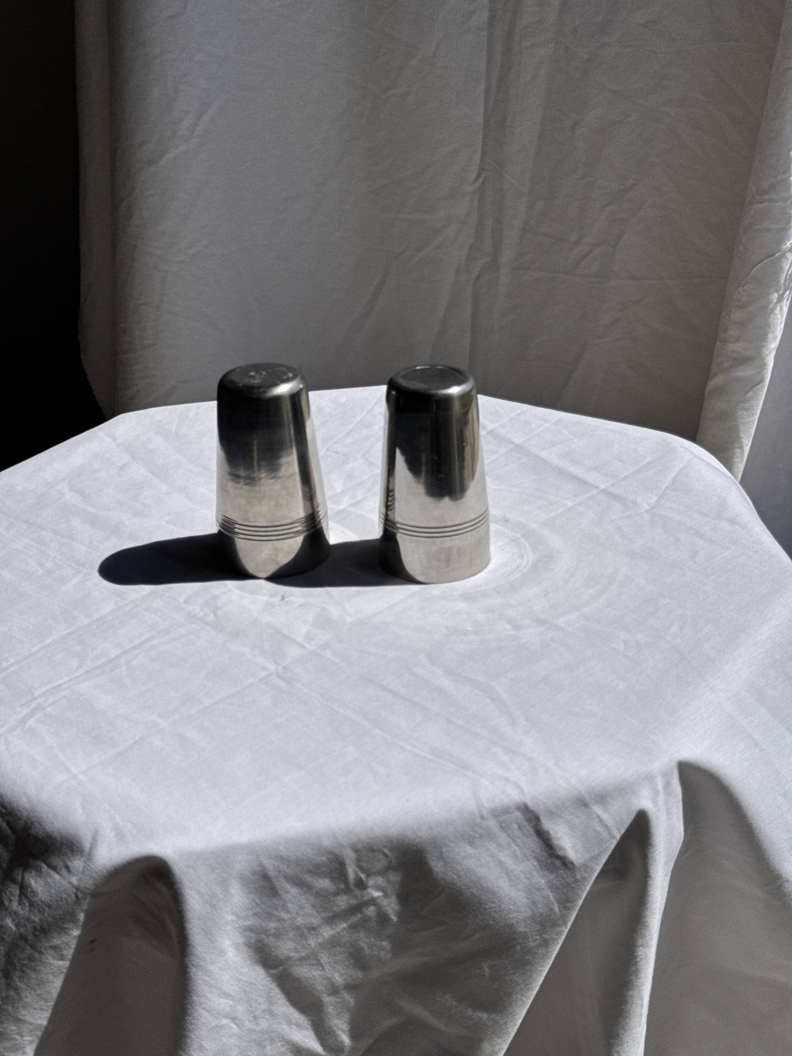 Set of 2 vintage stainless steel cups H12 D7