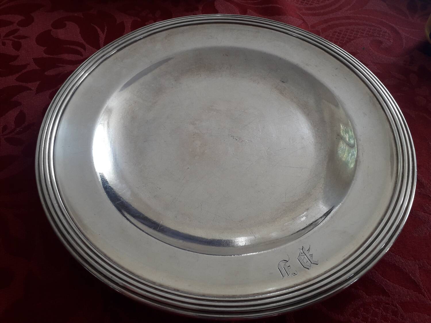 Plat service argent orfèvre Gombault