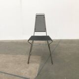 Postmodern vintage metal side chair by Rolf Rahmlow, 1980s