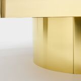 Bamboo and brass marquetry coffee table circa 1980