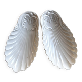 Pair of porcelain shell bowls
