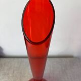 Red glass vase