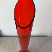Red glass vase