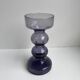 Candlestick diabolo design smoked glass 70s