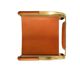 Pair of Wanderlust armchairs in brown and gold brass