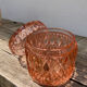 Powder box for Art Deco jewelry in pink crystal