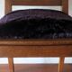 Art nouveau side chair in oak and royal purple velvet, 1900