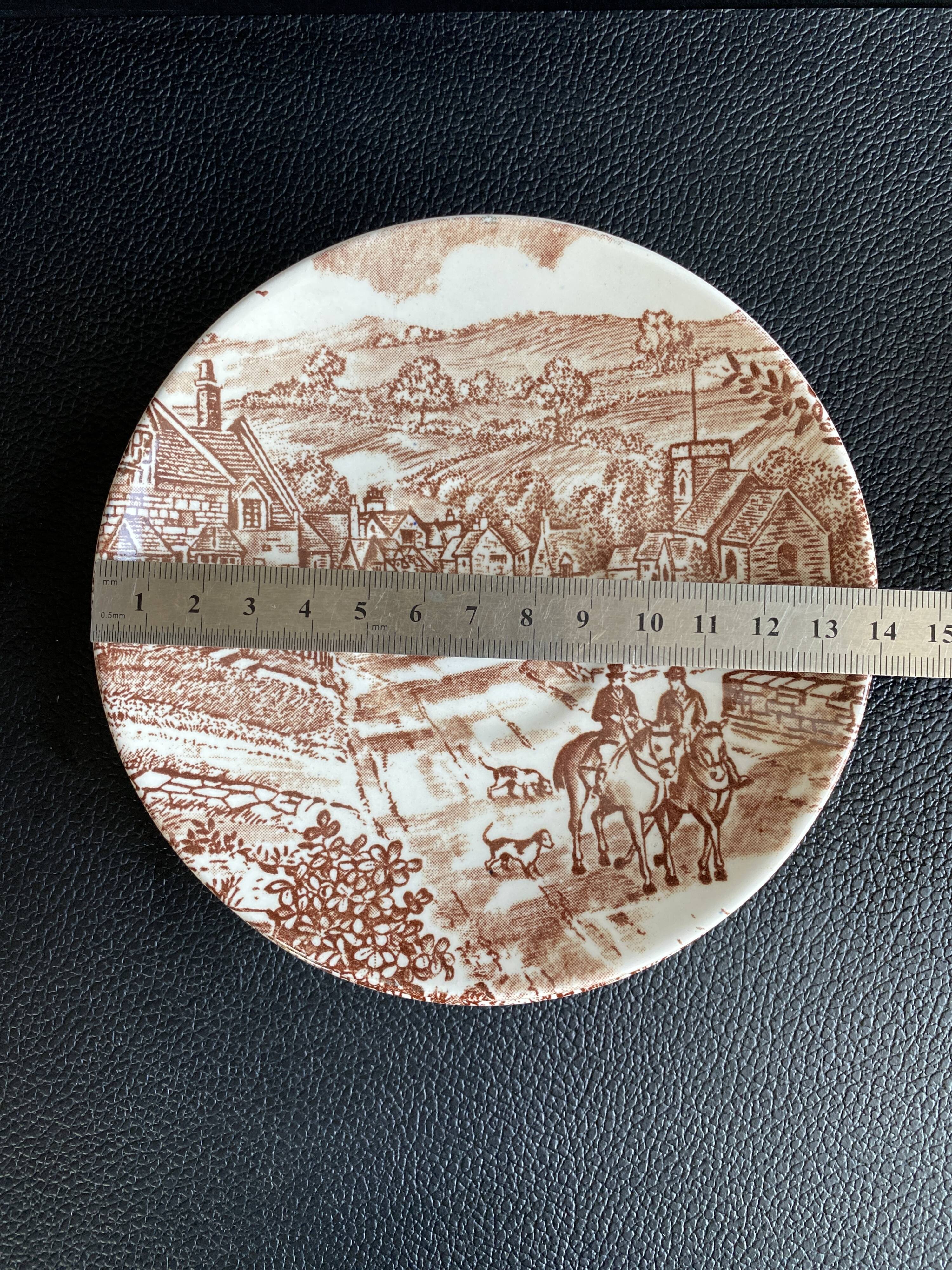 Duo of English Cups & Saucers Broadhurst Ironstone - Hunting Scene