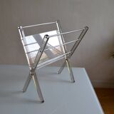 Modernist magazine holder Pop Space age smoked plexiglass vintage 70s