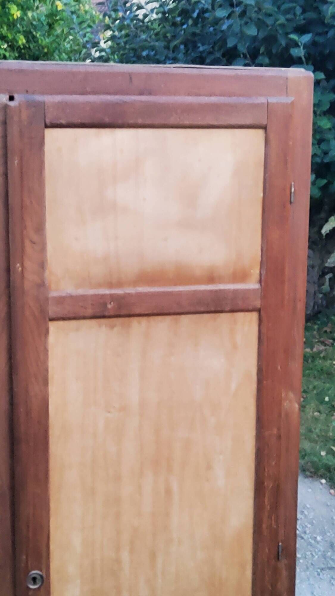 Parisian 2-door wardrobe in oak and poplar from the 1950s