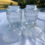 Lot 2 serving jam jars