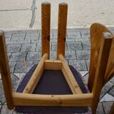 Set of 4 vintage swedish solid pine chairs 1960