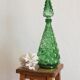 Carafe Italian bottle in vintage green empoli glass