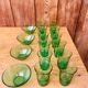 Set of 12 glasses green 'mint' vintage Lesieur 70s.