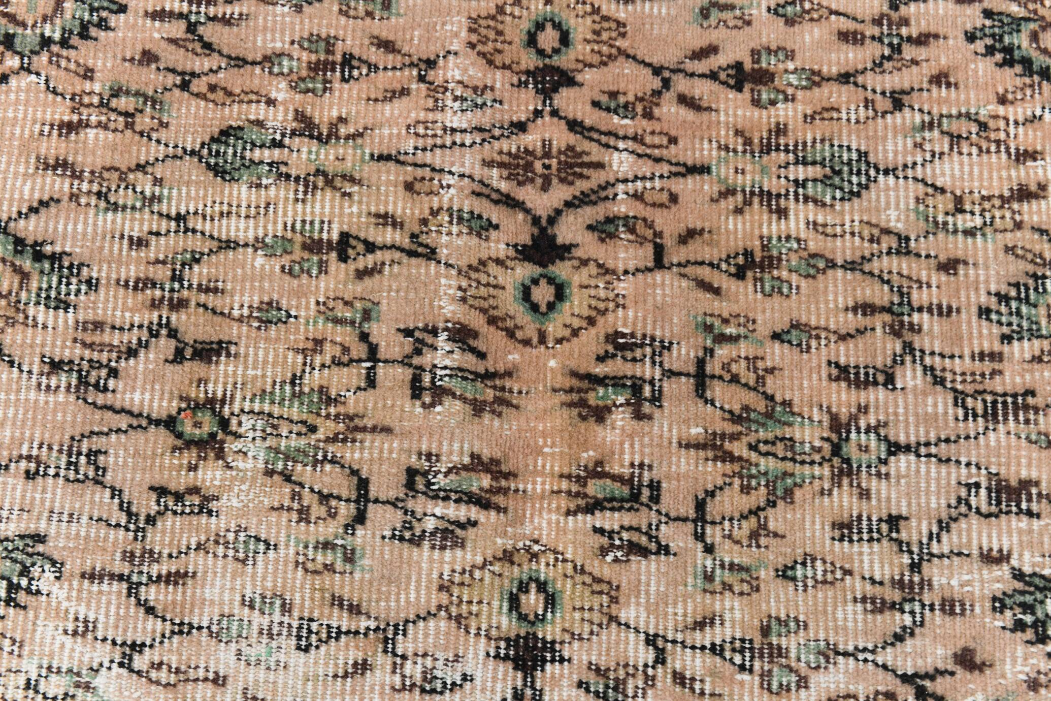 Light Blush Pink All-over Floral Vintage Rug, 188x276Cm