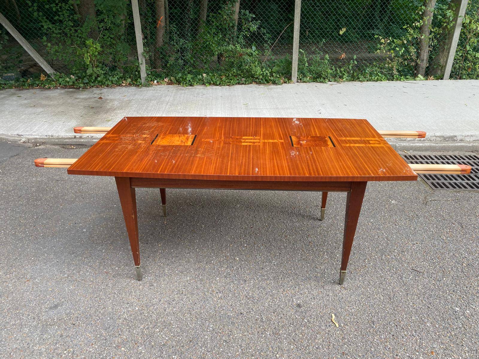 Scandinavian solid wood and rosewood dining table 1960