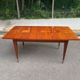 Scandinavian solid wood and rosewood dining table 1960