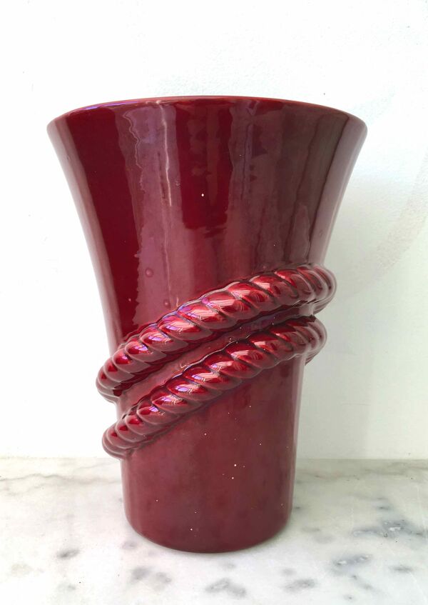 Vase céramique pourpre 1960