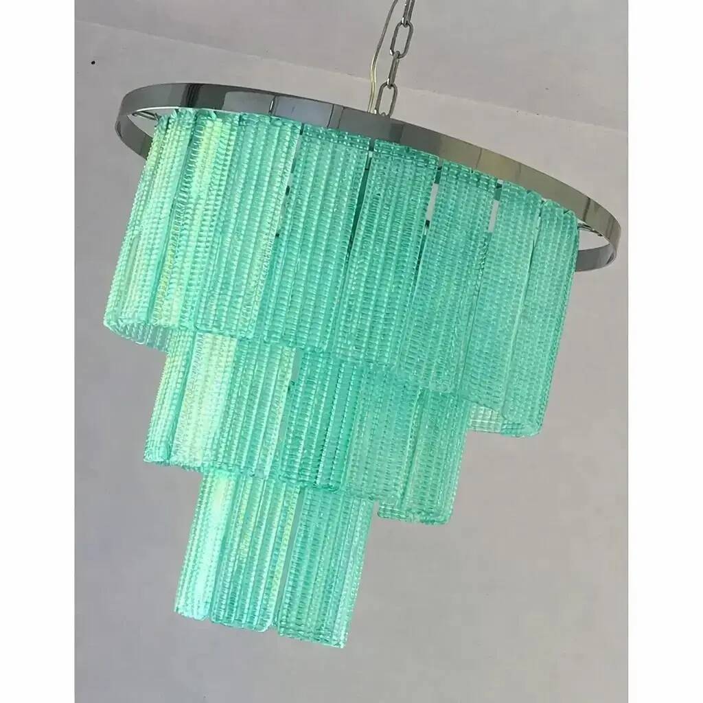 Italian Sea Green Murano Glass Sputnik Chandelier – Modern Mazzega Style