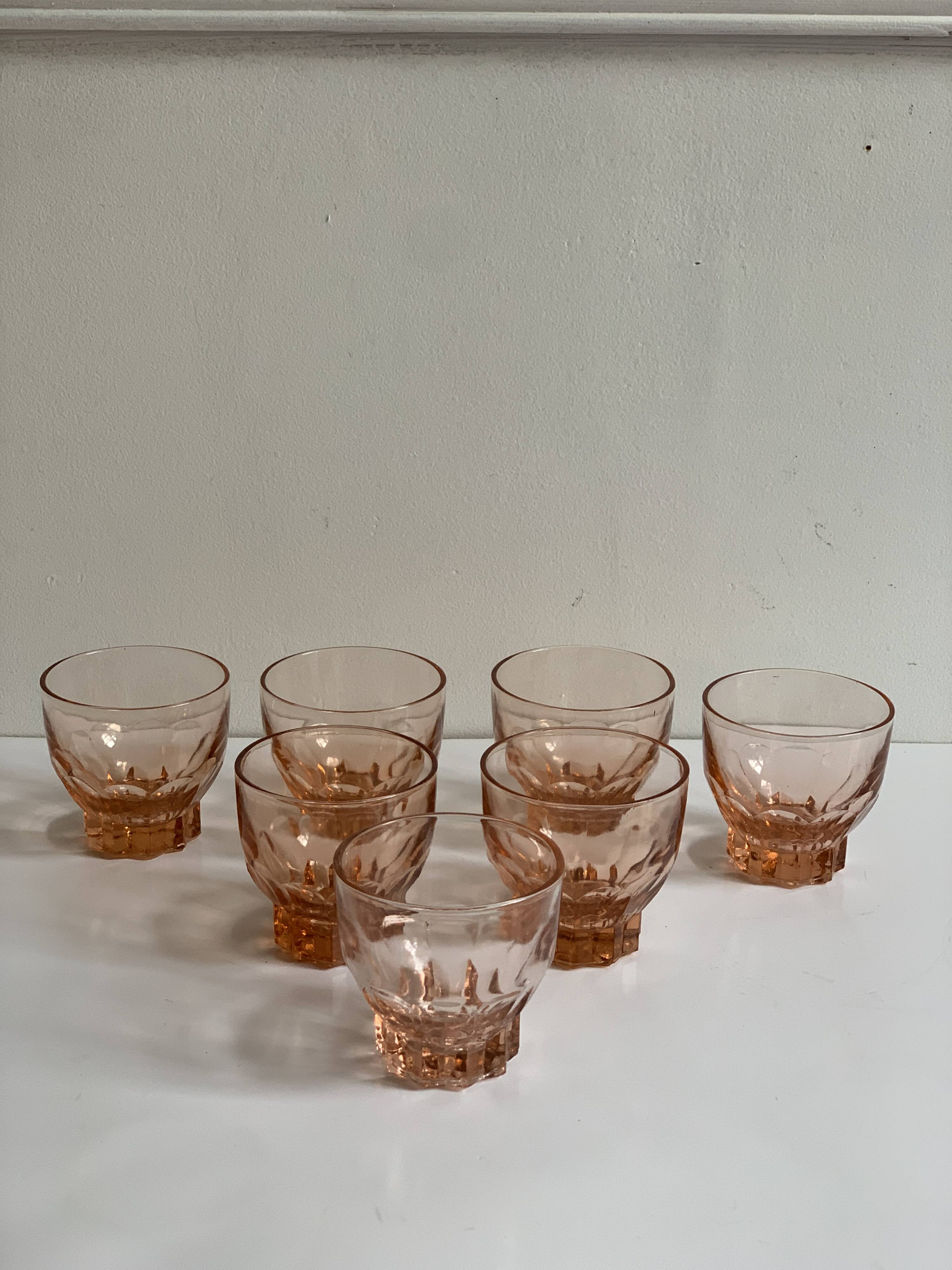 7 pink glasses