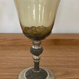 Set de 8 verres en laiton et verre