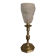 Lampe à poser pied bougeoir en laiton et tulipe Degué signée