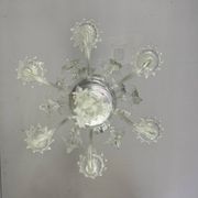 Venetian chandelier in colorless murano glass, 6 arms of light circa 1950