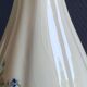 Vintage White Broken Ceramic Vase with Floral Pattern, Ribbed Vase
