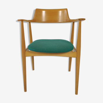 Fauteuil scandinave en chêne clair 1970s