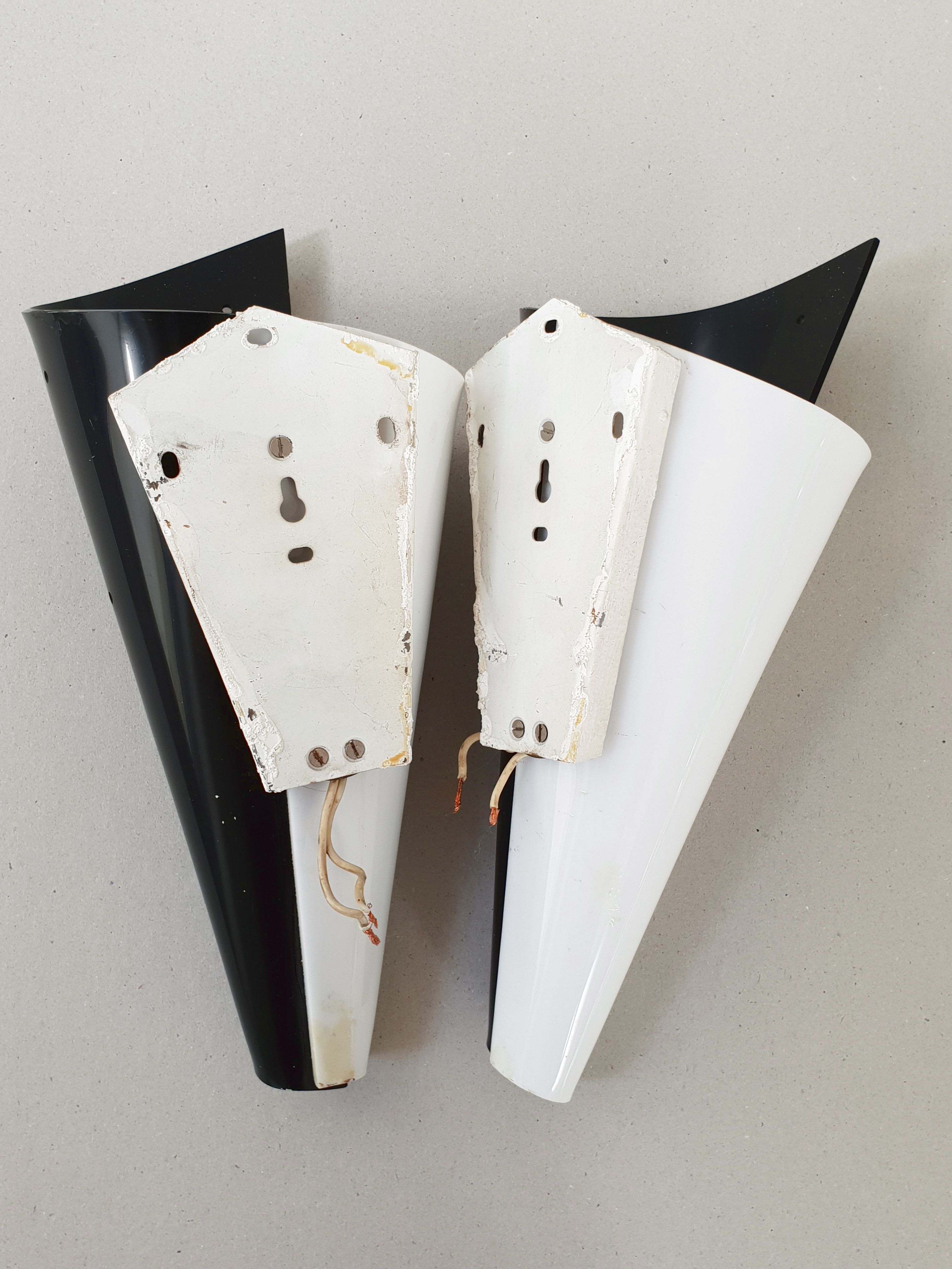 Pair of 1950 plexiglas appliques