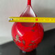 Vase Murano vintage rouge avec paillettes d or