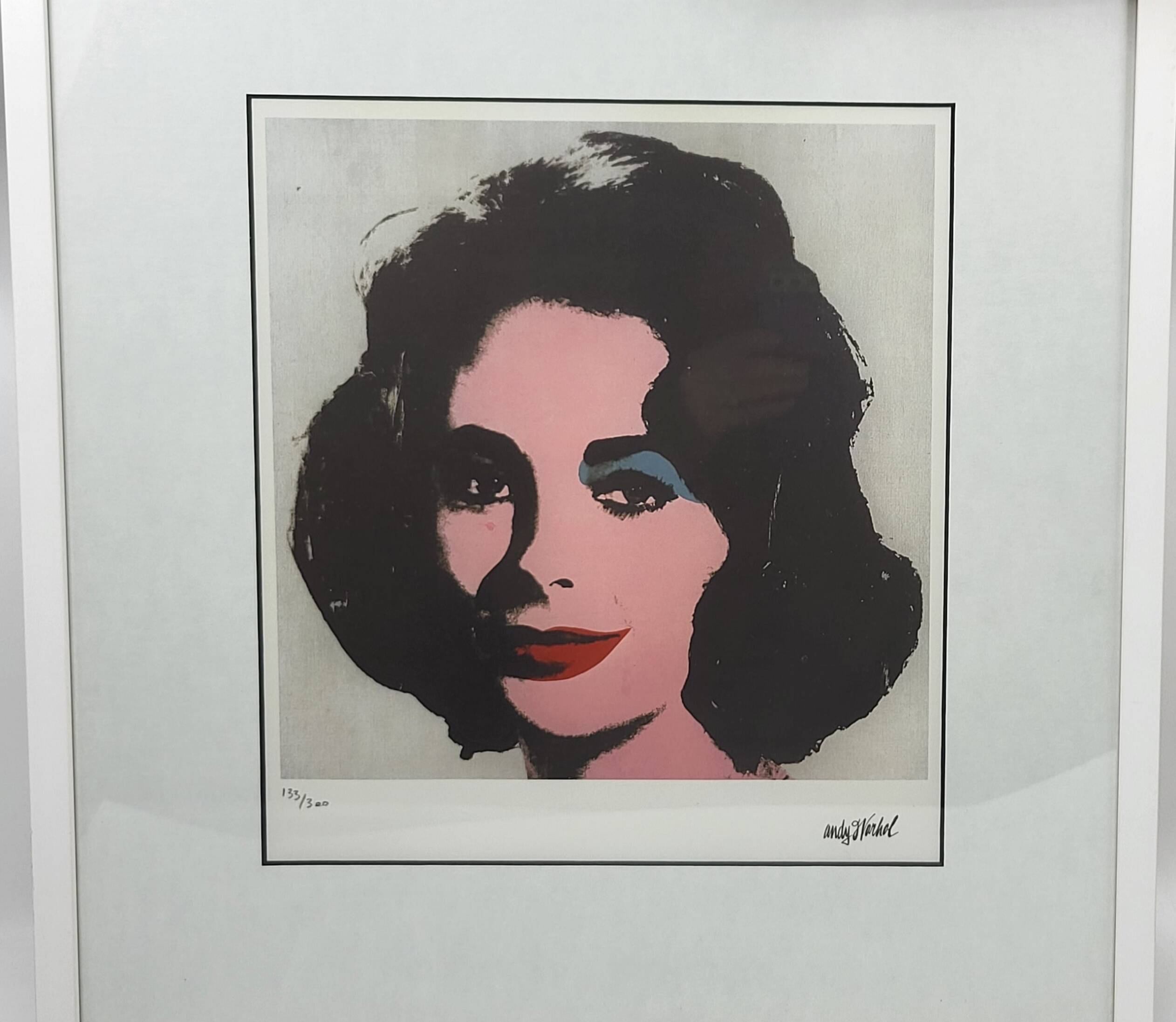 Lithographie offset Andy Warhol, Elizabeth Taylor Série limitée 133/300