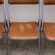 4 folding chairs chromed metal and Skaï fawn 1970