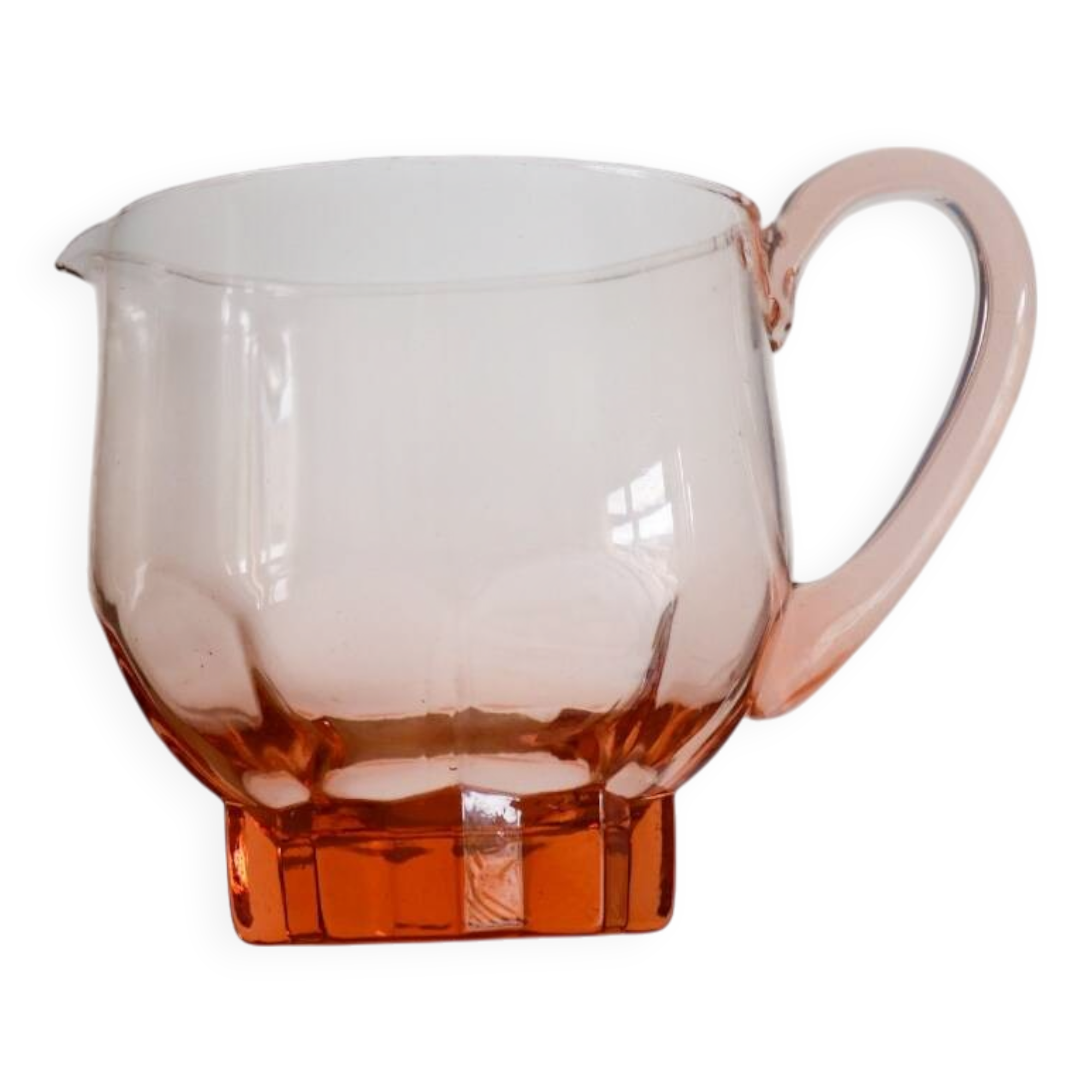 Art Deco pink glass pitcher