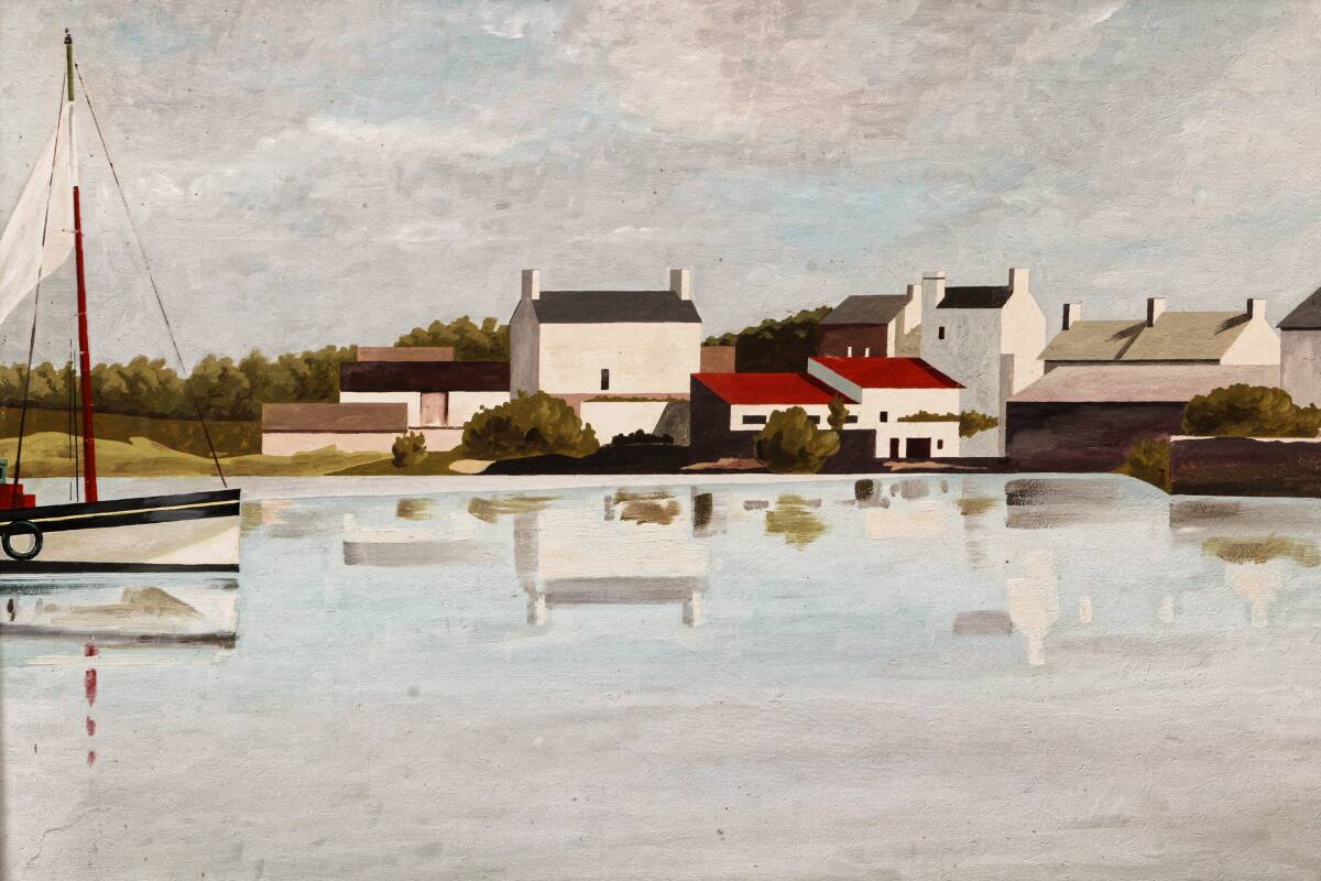 Oil on panel, fishing port, signed 0. Jacquelin