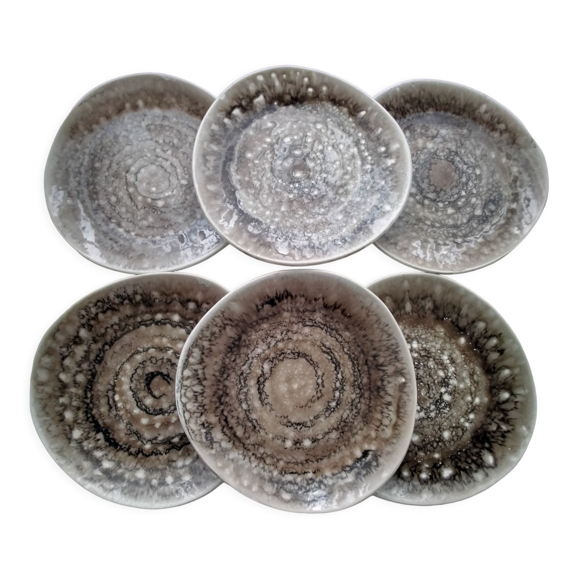 6 flat ceramic plates from Niderviller Foam model