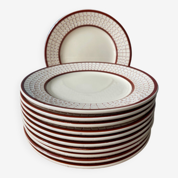 Set of 11 Longchamp dessert plates France